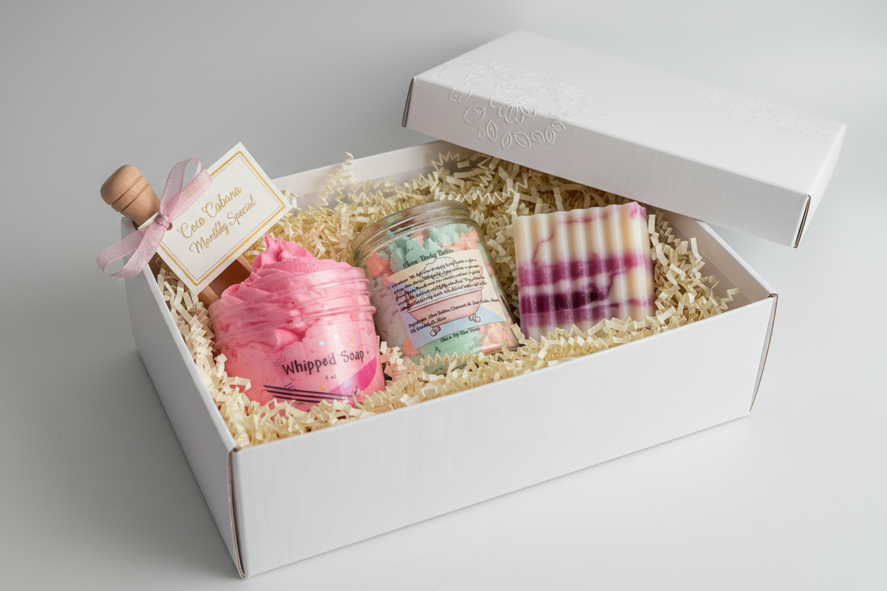 Coco Cabana Monthly Special Box Set with Labeled Body Butter